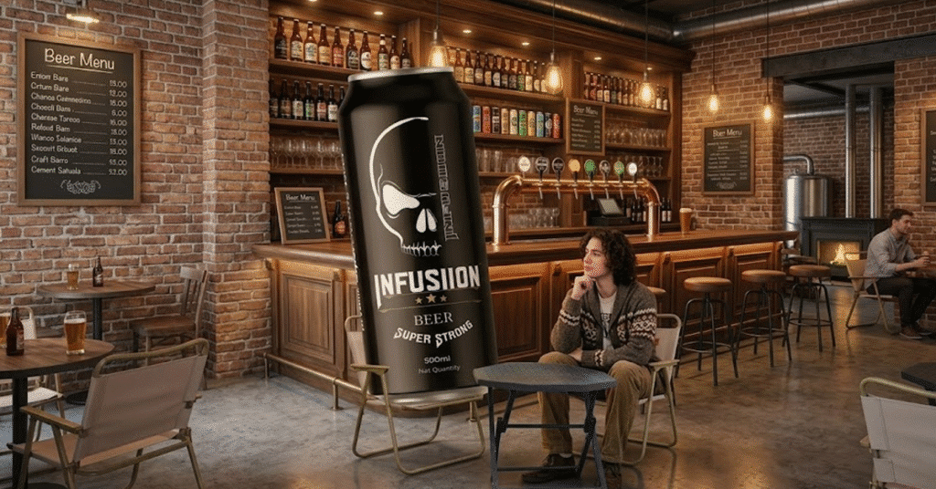 Chilled Infusiion drinks showcasing premium beverage branding