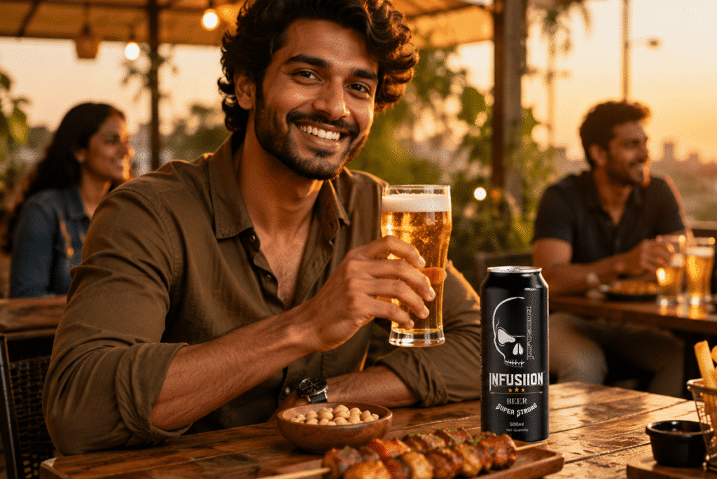 Chilled best beer for beginners served in a premium beer glass